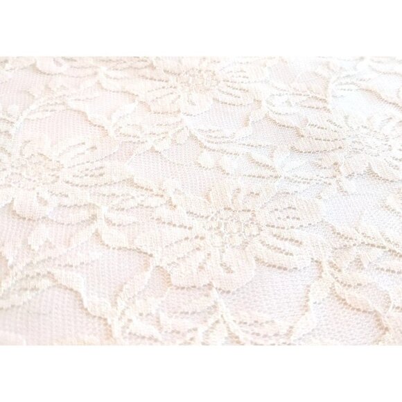 BCX DRESS Ivory Lace Sheath Bodycon Mini Dress w/ Short Puff Sleeves Size M - Picture 2 of 7